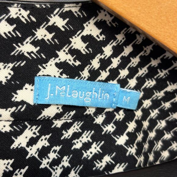 J. McLaughlin Fit & Flare Sleeveless Dress Size Medium Houndstooth C019 -3 - Picture 5 of 14